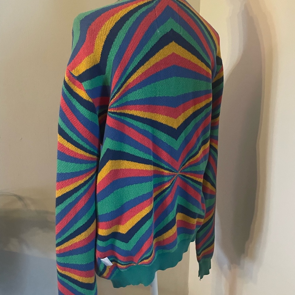 Humor multicolor sweater. Oversized medium. - Picture 3 of 4